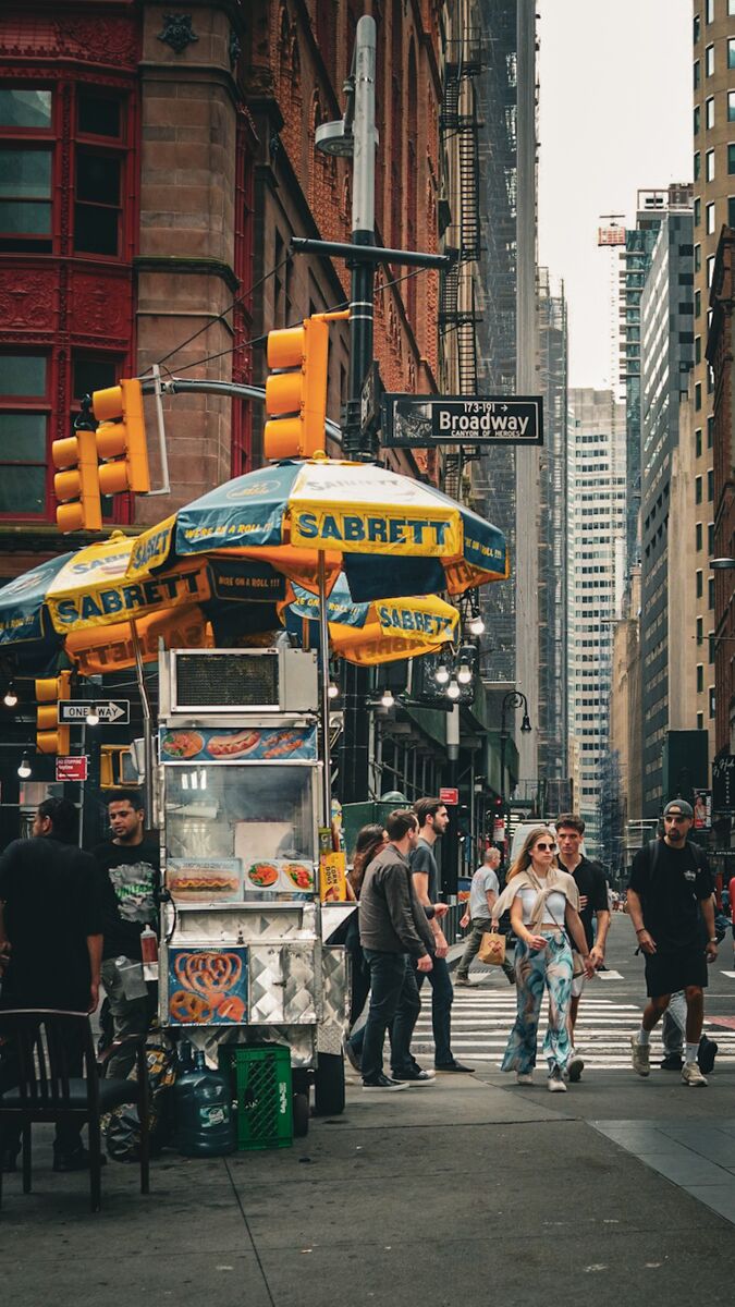 Sabrett hot dog cart on NYC street